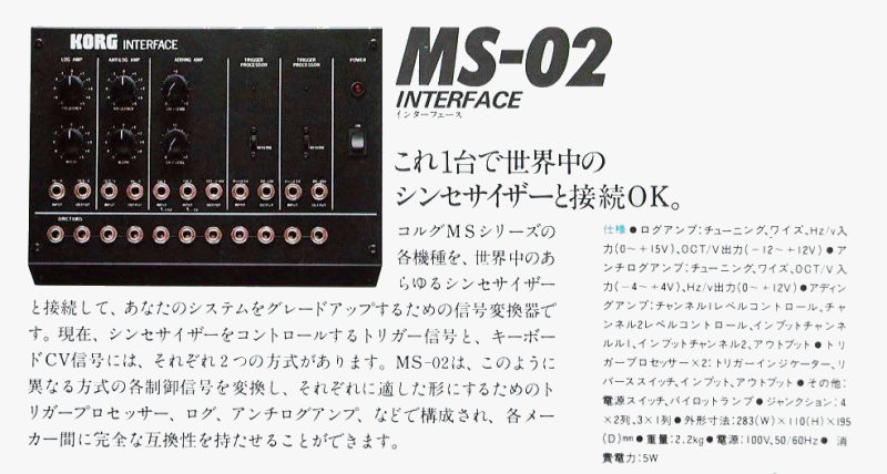 Ms02 Korg Interface Service Manual