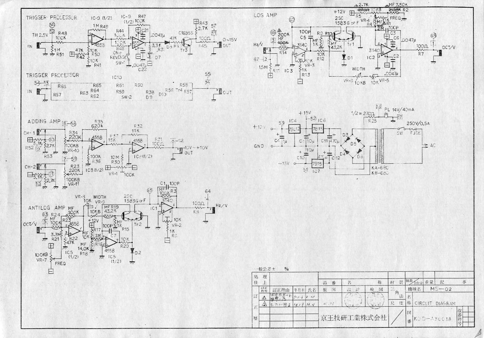 Korg MS-02 dean input jack wiring 